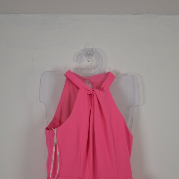 Julia Jordan Knot Halter Neck Sleeveless Faux Wrap Tulip Hem Mid Maxi Womens 2 - Picture 5 of 11